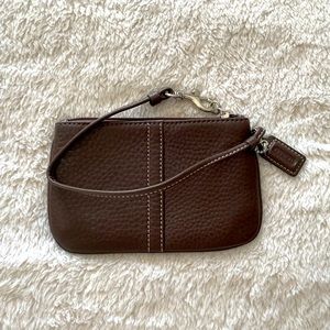 Small Coach Pebble Leather Wristlet, never used